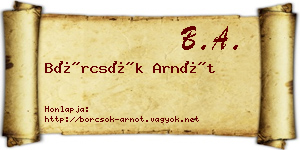 Börcsök Arnót névjegykártya